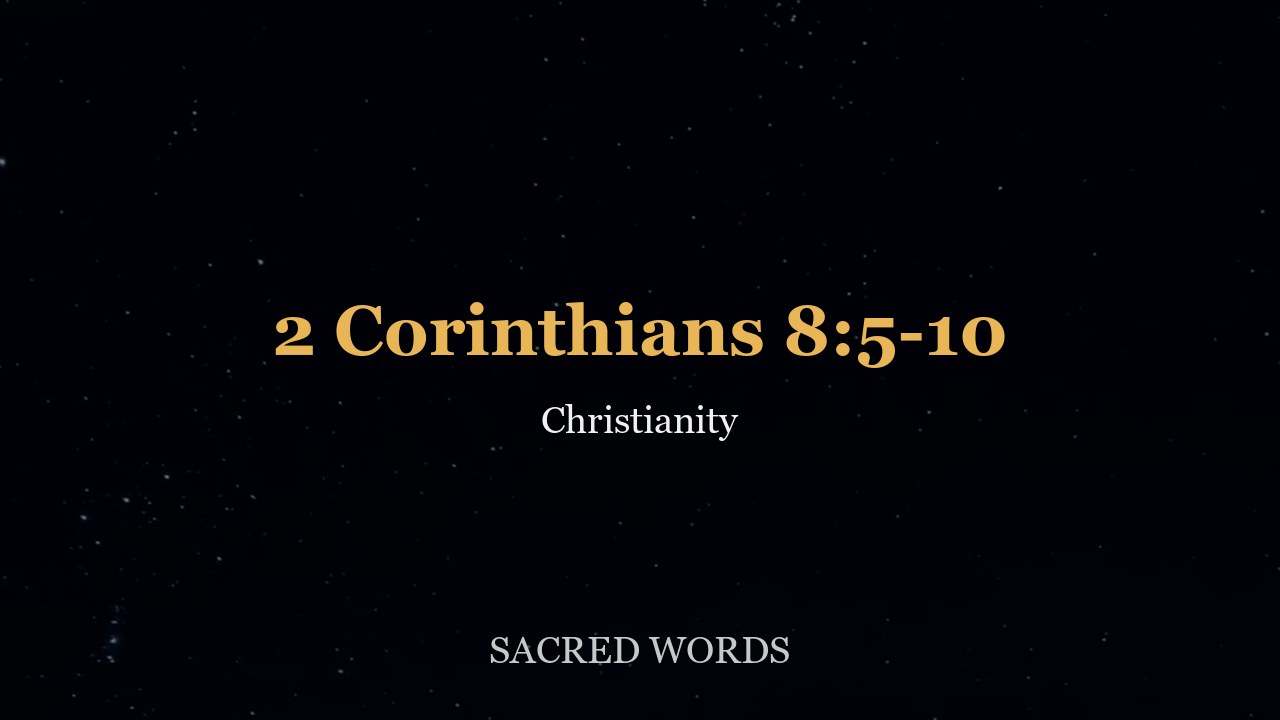 2 Corinthians 8:5-10